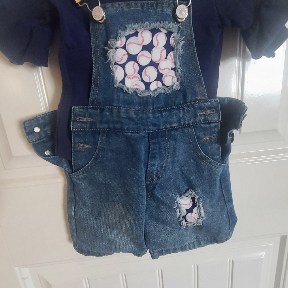 2 piece denim overall set